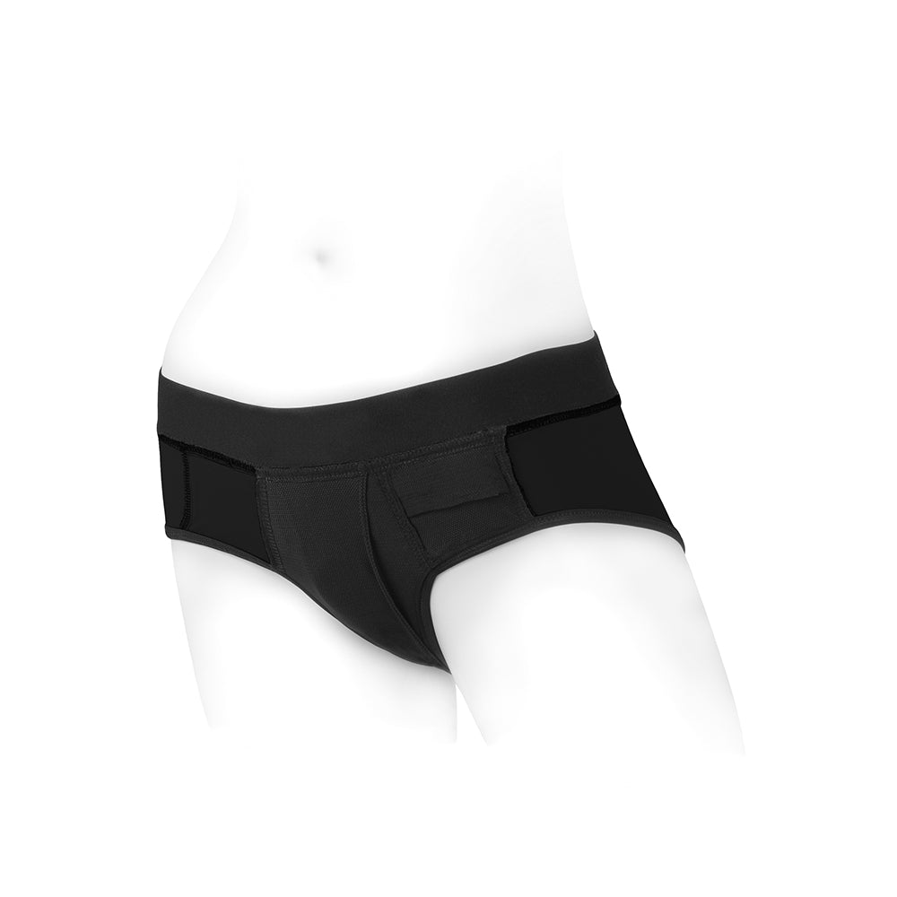 SpareParts Tomboi Nylon Briefs Harness Black Size S - Fantasies Boutique