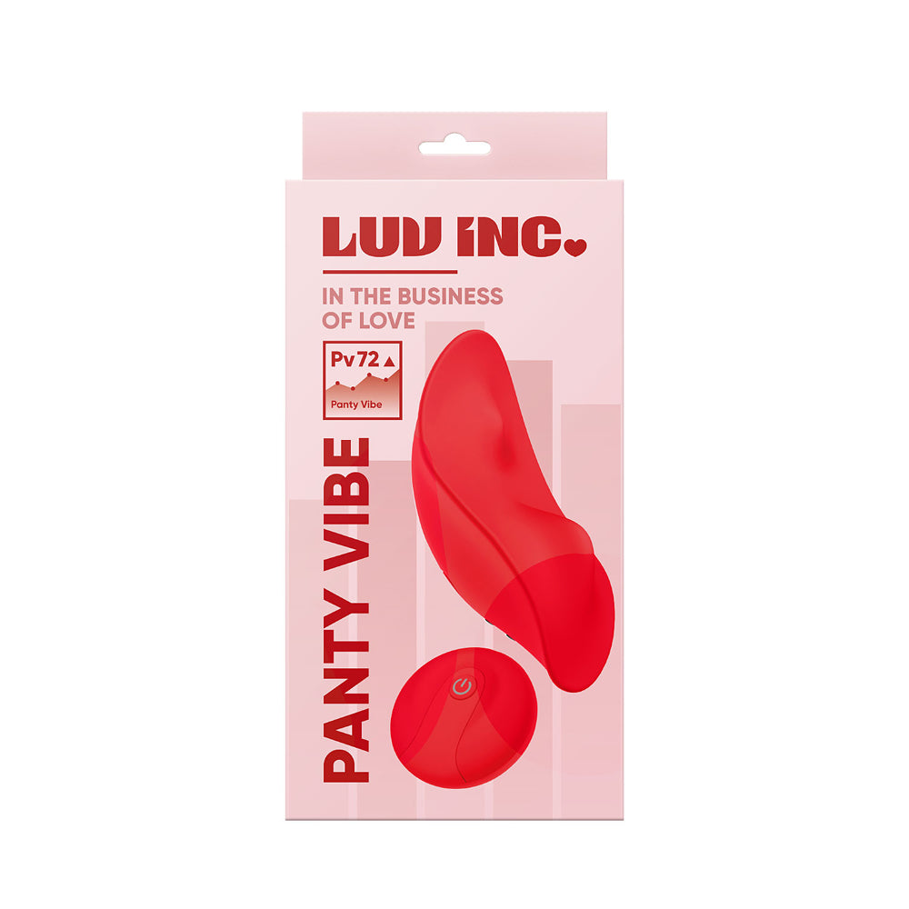 Luv Inc Pv72 Panty Vibe Rechargeable Remote-Controlled Silicone Wearable Vibrator Red - Fantasies Boutique