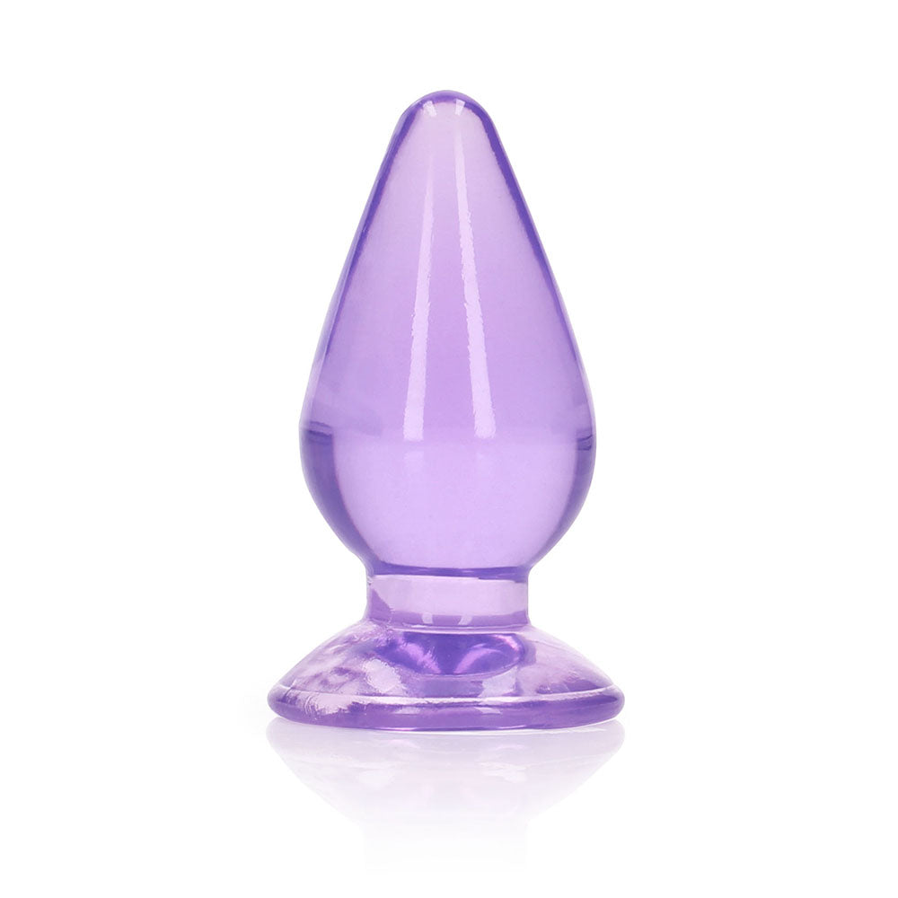 RealRock Crystal Clear 3.5 in. Anal Plug Purple - Fantasies Boutique
