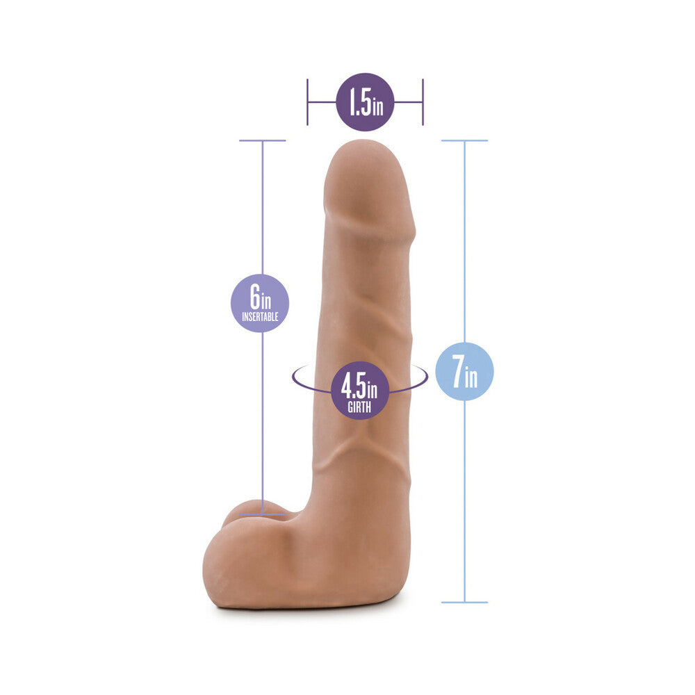 Blush Au Naturel Suave 7 in. Posable Dual Density Dildo with Balls Tan - Fantasies Boutique