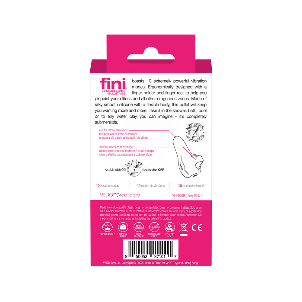 VeDO Fini Rechargeable Bullet Vibe Pink - Fantasies Boutique