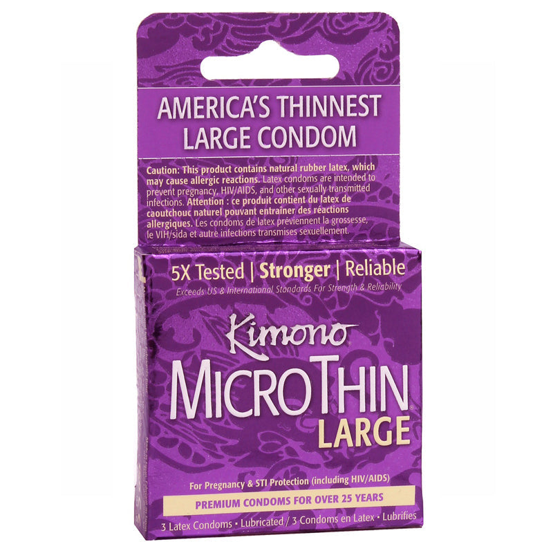 Kimono Micro Thin Large Condoms (3 Pack) - Fantasies Boutique