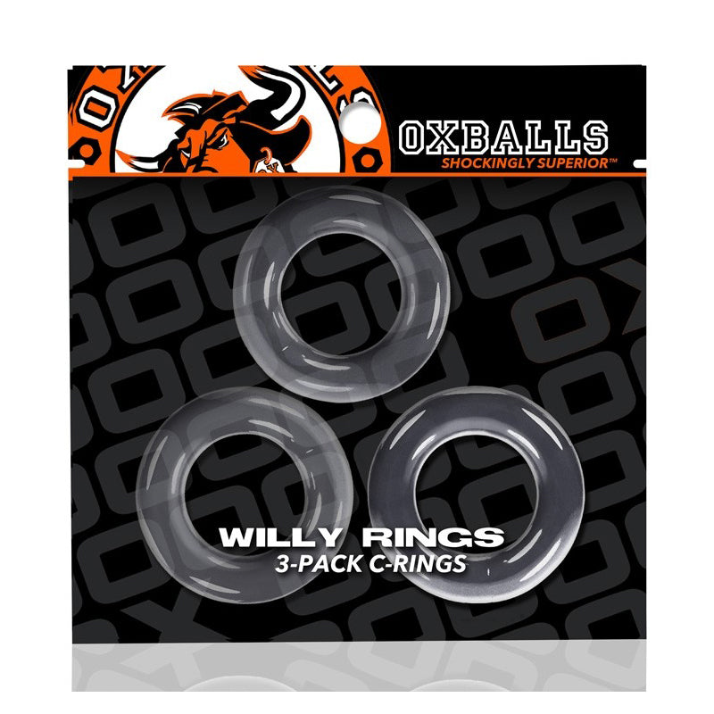 Oxballs Willy Rings 3-Pack Cockrings O/S Clear - Fantasies Boutique