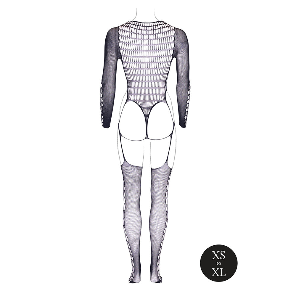 Le Desir Shade Kalyke XXIII Bodystocking with Turtleneck Black O/S - Fantasies Boutique