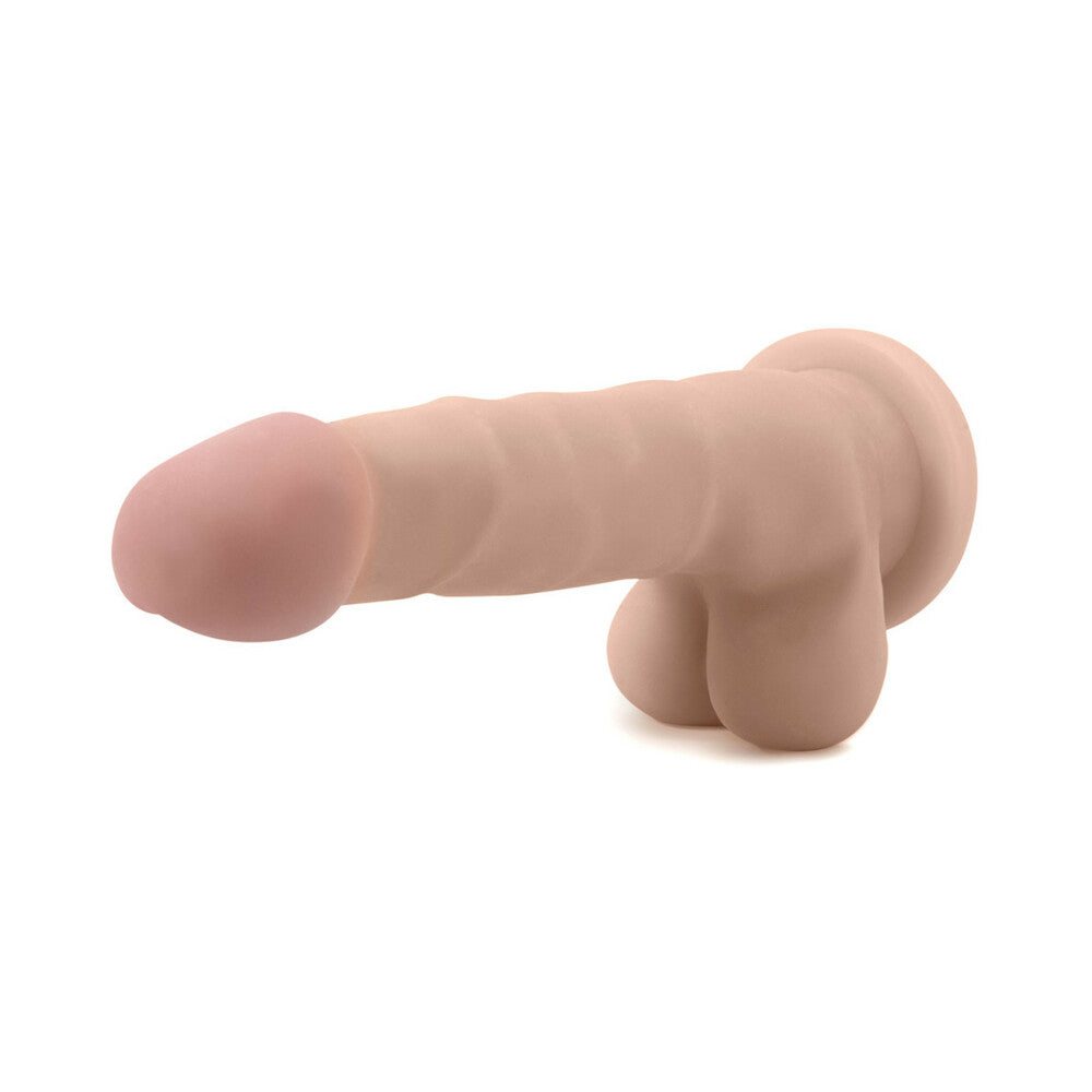 Au Naturel 7 in. Sam Posable Dual Density Dildo with Balls Beige - Fantasies Boutique