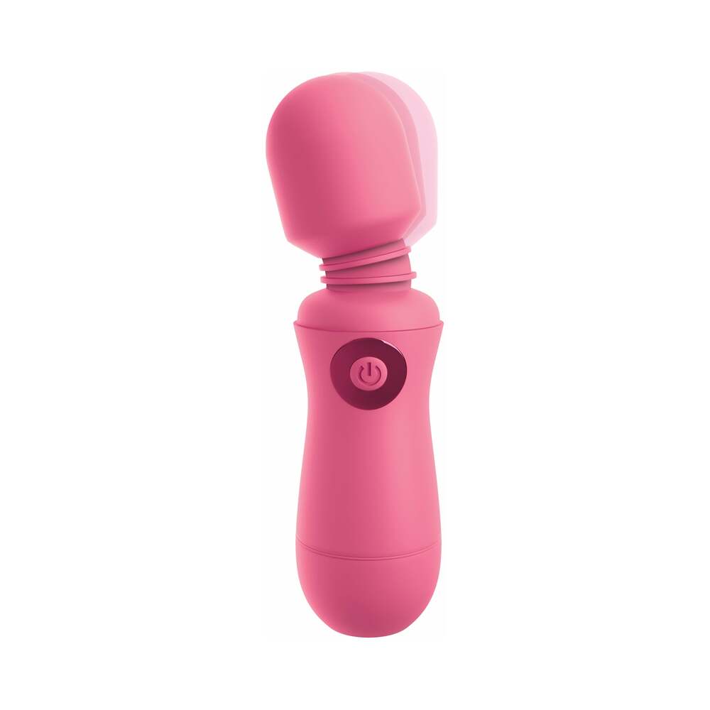 Pipedream OMG! Wands #Enjoy Silicone Rechargeable Flexible Vibrating Wand Pink - Fantasies Boutique