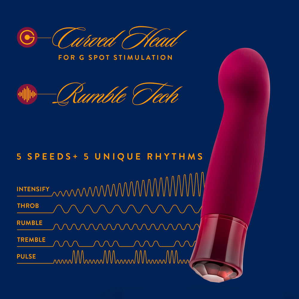 Oh My Gem Classy Rechargeable Warming Silicone G-Spot Vibrator Garnet - Fantasies Boutique