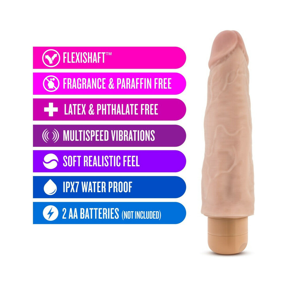 Dr. Skin Vibe 14 Realistic 8 in. Vibrating Dildo Beige - Fantasies Boutique
