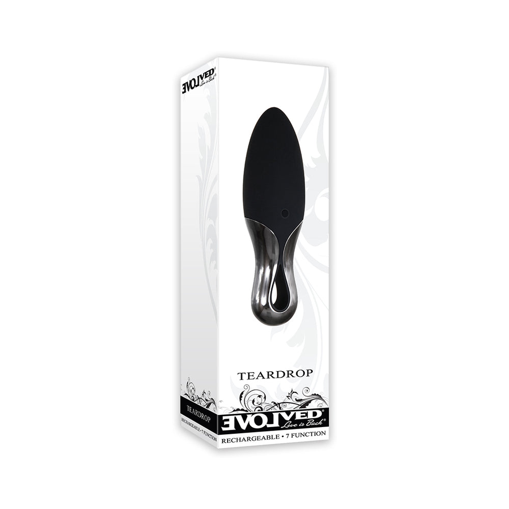 Evolved Teardrop Rechargeable Silicone Mini Vibrator Black - Fantasies Boutique