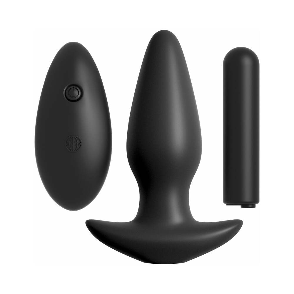 Pipedream Anal Fantasy Collection Vibrating Remote Control Silicone Plug Black - Fantasies Boutique