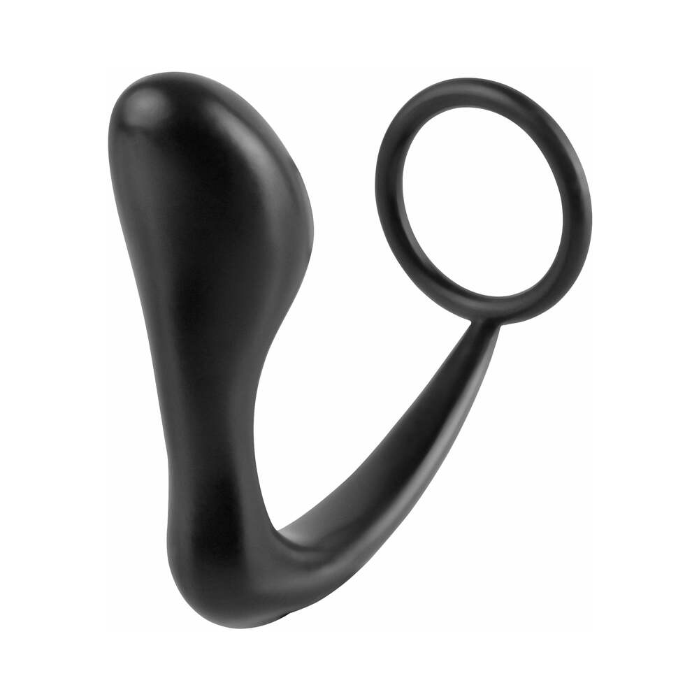 Pipedream Anal Fantasy Collection Silicone Ass-Gasm Cockring Plug Black - Fantasies Boutique