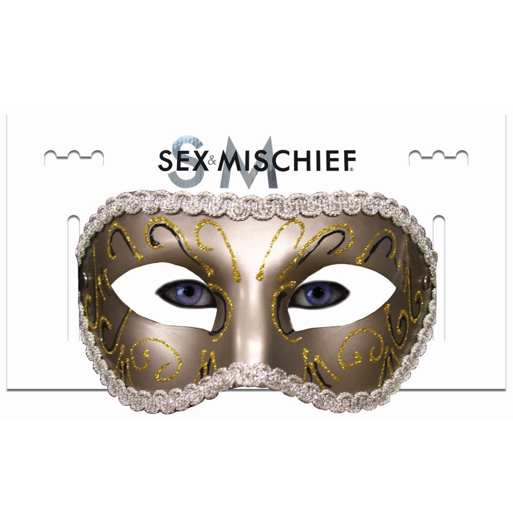 Sportsheets Sex & Mischief Masquerade Mask Gold - Fantasies Boutique