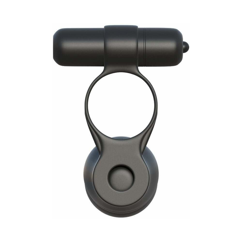 Fantasy C-Ringz Posable Partner Double Penetrator Vibrating Cockring Black - Fantasies Boutique
