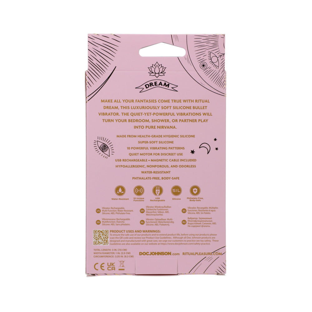 RITUAL Dream Rechargeable Silicone Bullet Vibrator Pink - Fantasies Boutique