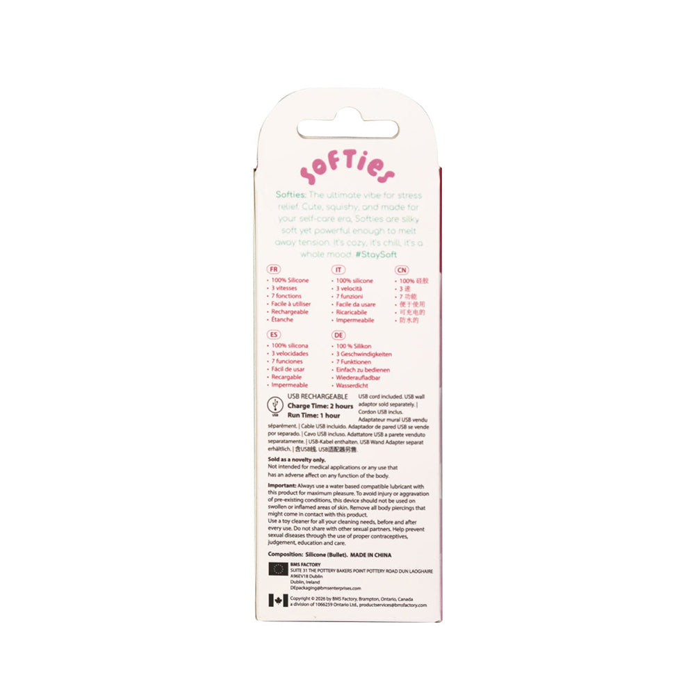 Softies Dual Layer Bullet 4 in. Pink