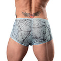 Male Power Marble Mesh Micro Mini Short Silver Blue L