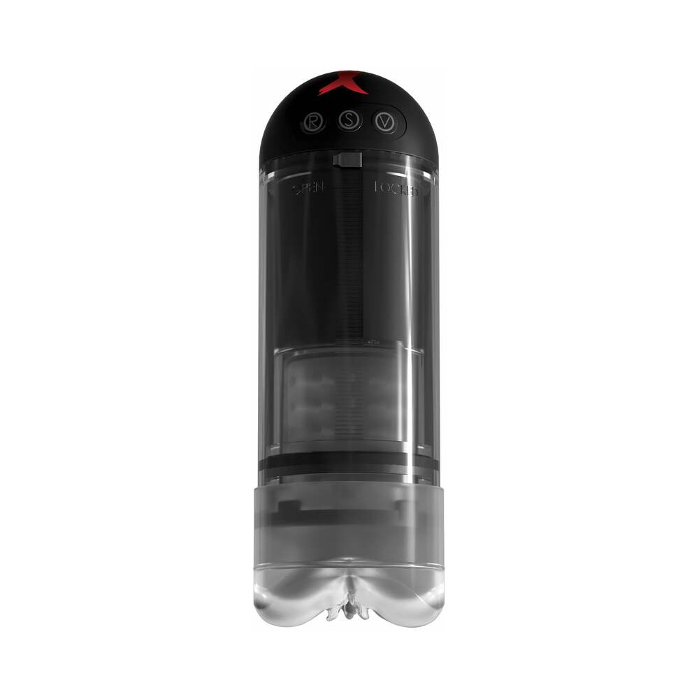 PDX Elite Extender Pro Rechargeable Vibrating Penis Pump Clear/Black - Fantasies Boutique