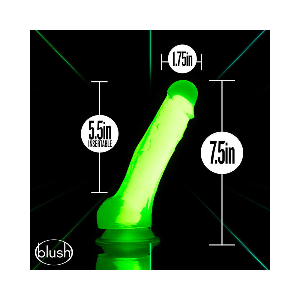 Blush Neo Elite Glow in the Dark Viper 7 in. Dual-Density Dildo Neon Green - Fantasies Boutique