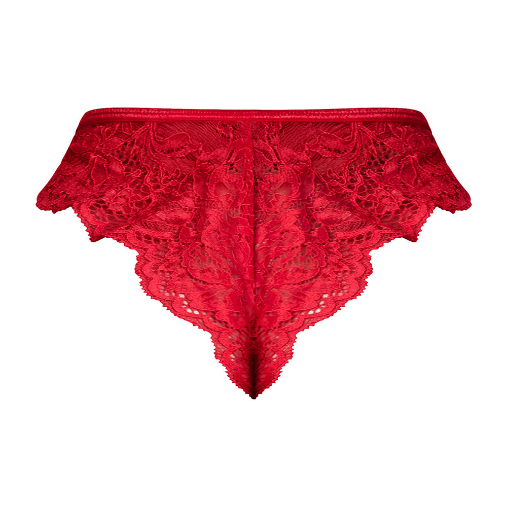 Magic Silk Sugar High Split Crotch Panty Red L/XL