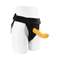 Gender X Sweet Embrace Vibrating 7 in. Dildo and Jock-Style Strap-On Harness Set Yellow/Black - Fantasies Boutique