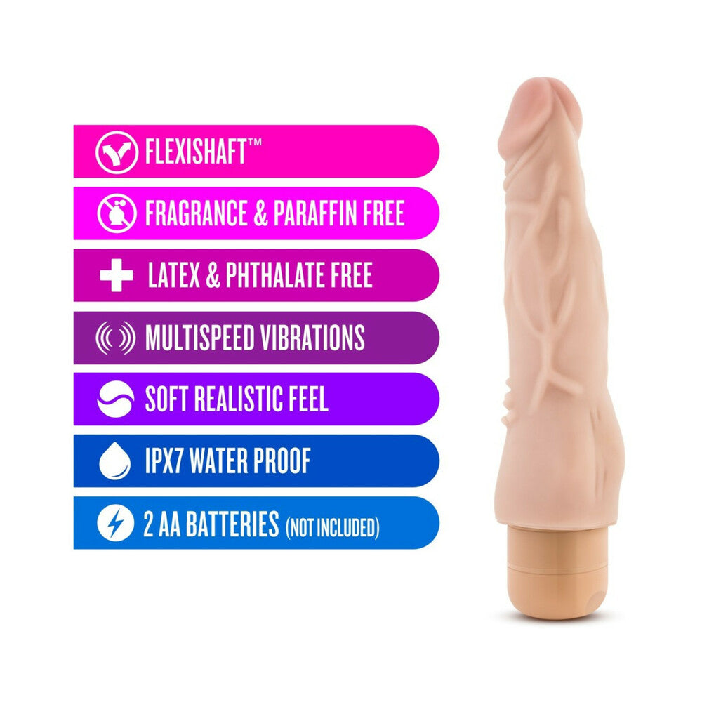 Dr. Skin Vibe 4 Realistic 8 in. Vibrating Dildo Beige - Fantasies Boutique