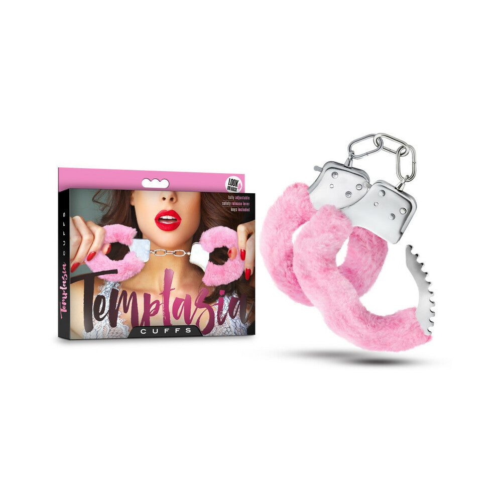 Blush Temptasia Adjustable Faux Fur Cuffs Pink - Fantasies Boutique