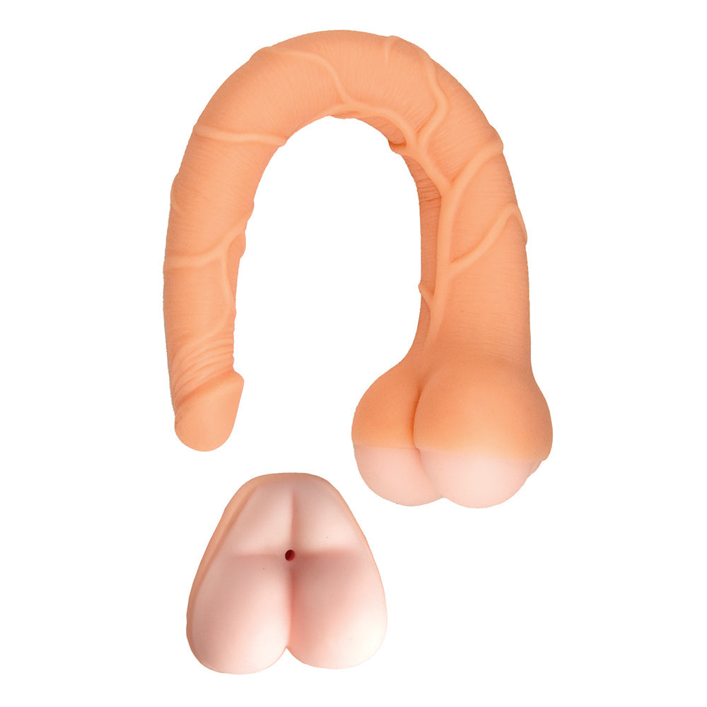 Realcocks Masturbator 14 in. 3-in-1 Dildo, Sleeve & Stroker Beige - Fantasies Boutique