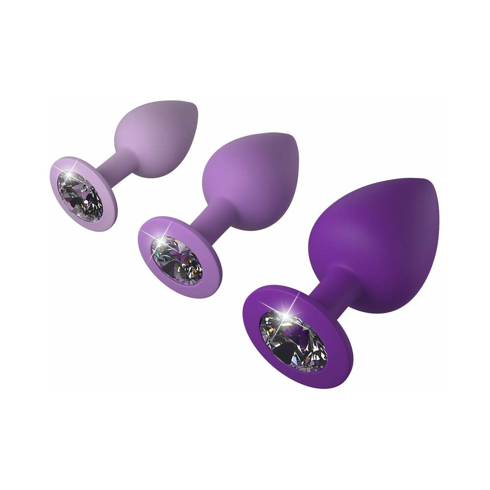 Fantasy For Her 3-Piece Silicone Her Little Gems Trainer Plug Set Purple - Fantasies Boutique