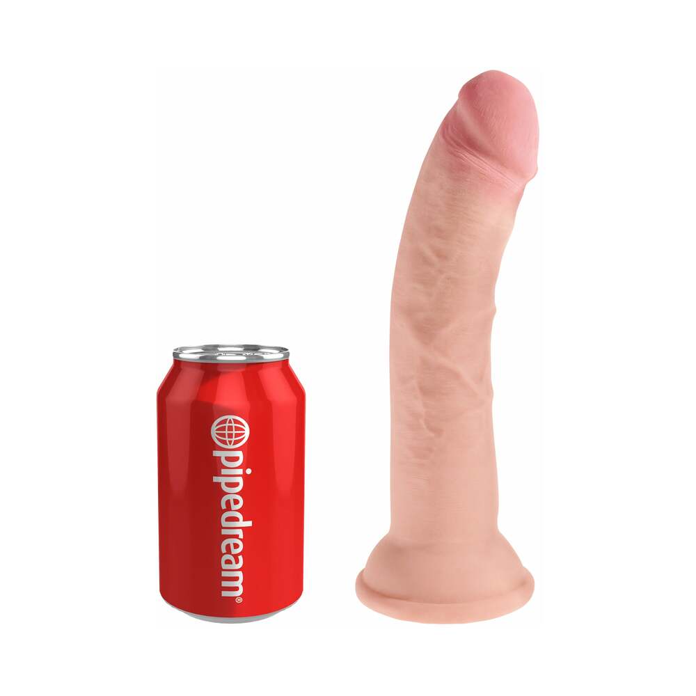 King Cock Plus 8 in. Triple Density Cock Realistic Dildo With Suction Cup Beige