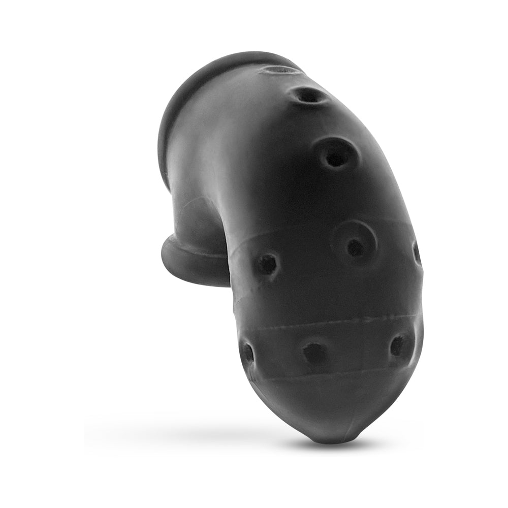 OxBalls Airlock Air-Lite Vented Chastity Black Ice - Fantasies Boutique