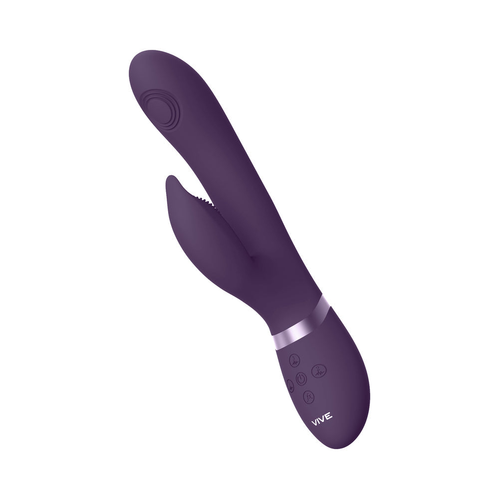 VIVE AIMI Rechargeable Swinging Pulse-Wave Silicone Rabbit Vibrator Purple - Fantasies Boutique