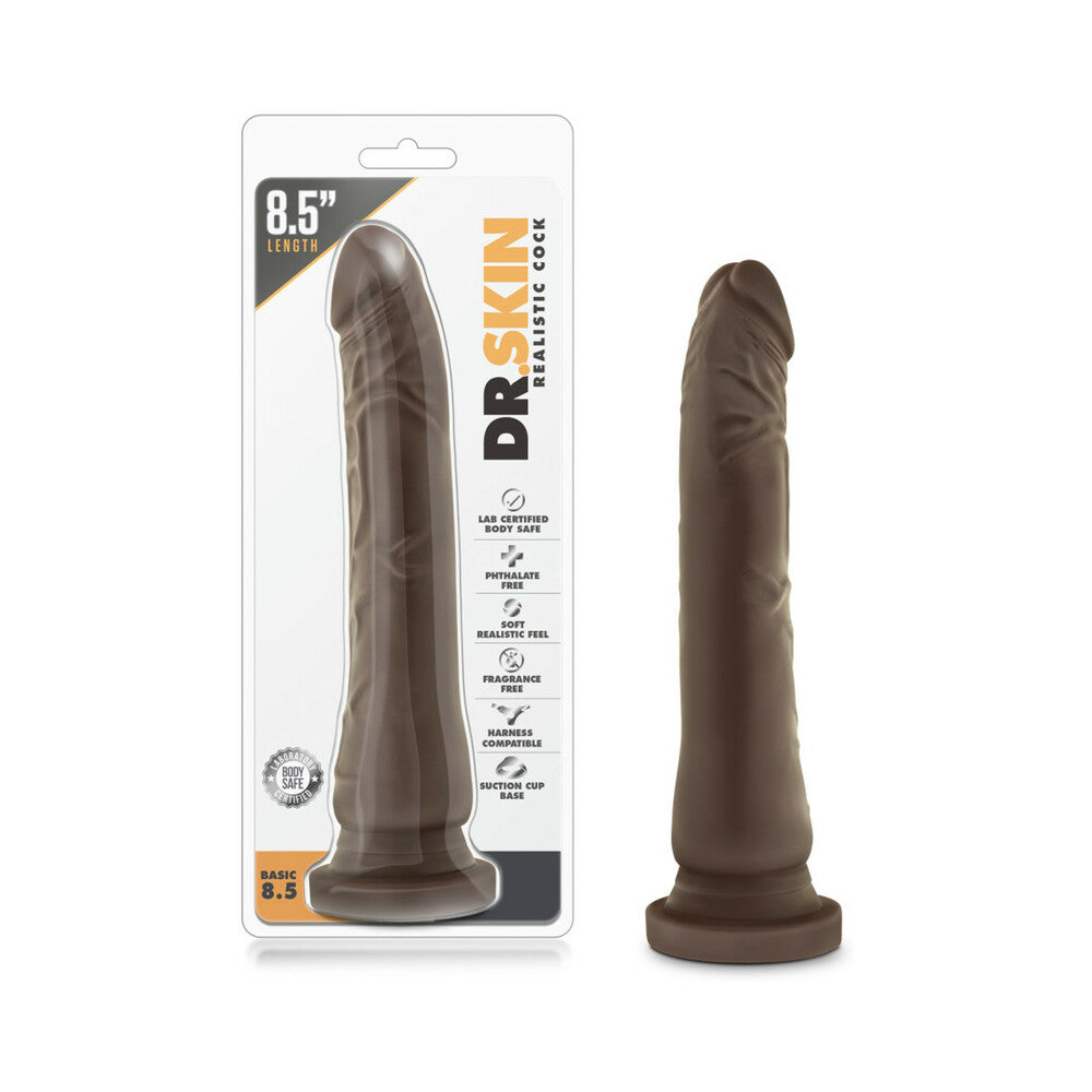 Dr. Skin Basic 8.5 in. Dildo Brown - Fantasies Boutique