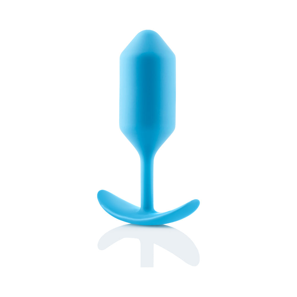 b-Vibe Snug Plug 3 Weighted Silicone Anal Plug Teal - Fantasies Boutique