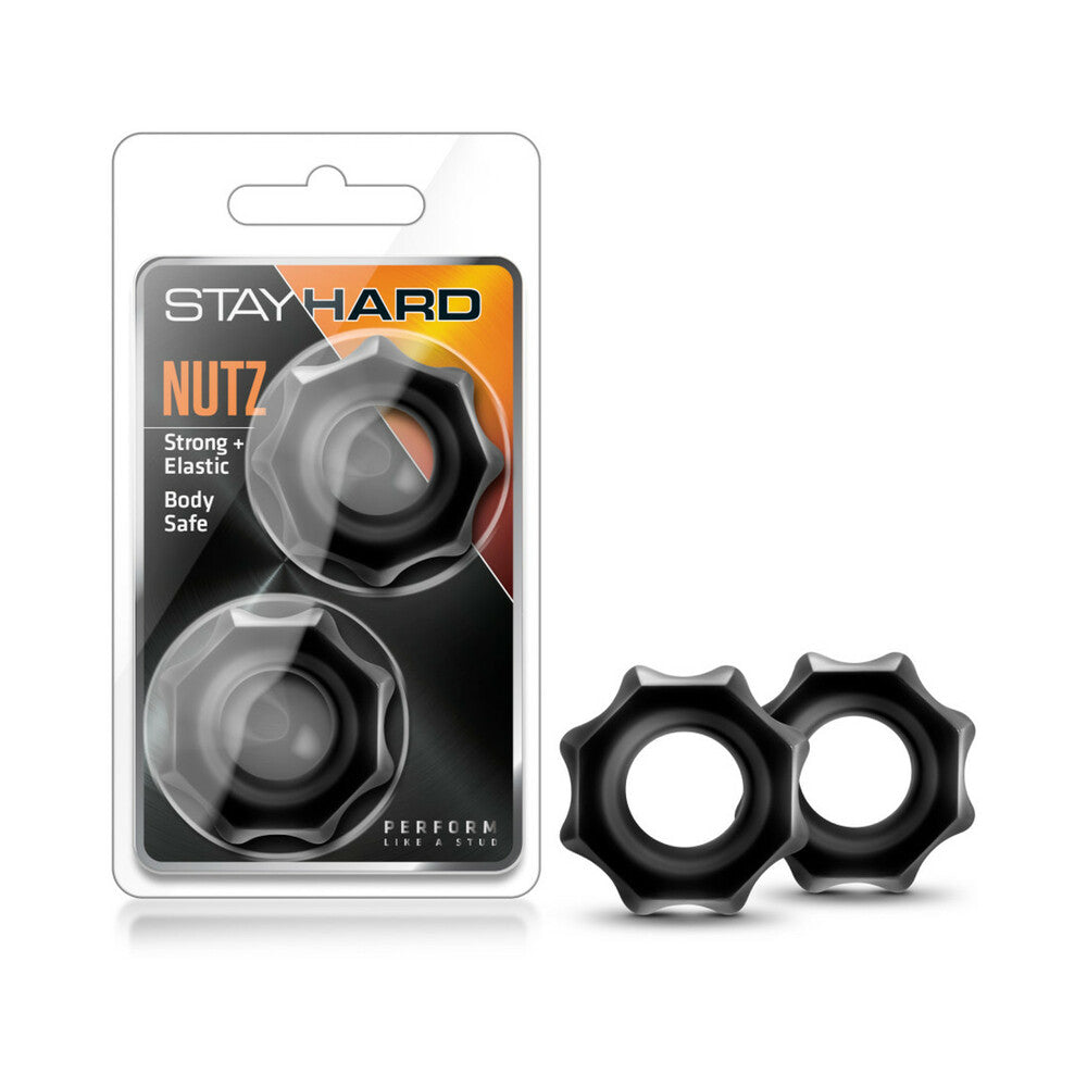 Blush Stay Hard Nutz Cockring 2-Pack Black - Fantasies Boutique