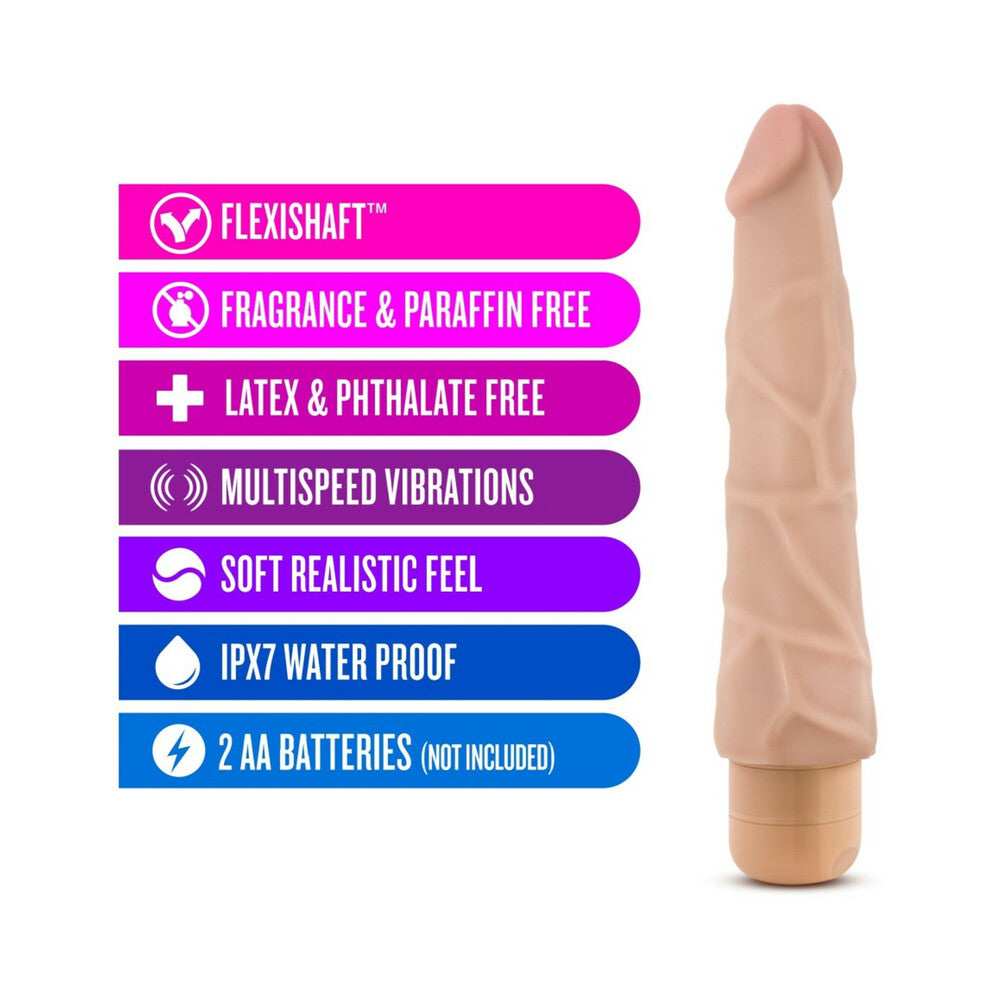 Dr. Skin Vibe 1 Realistic 9 in. Vibrating Dildo Beige - Fantasies Boutique