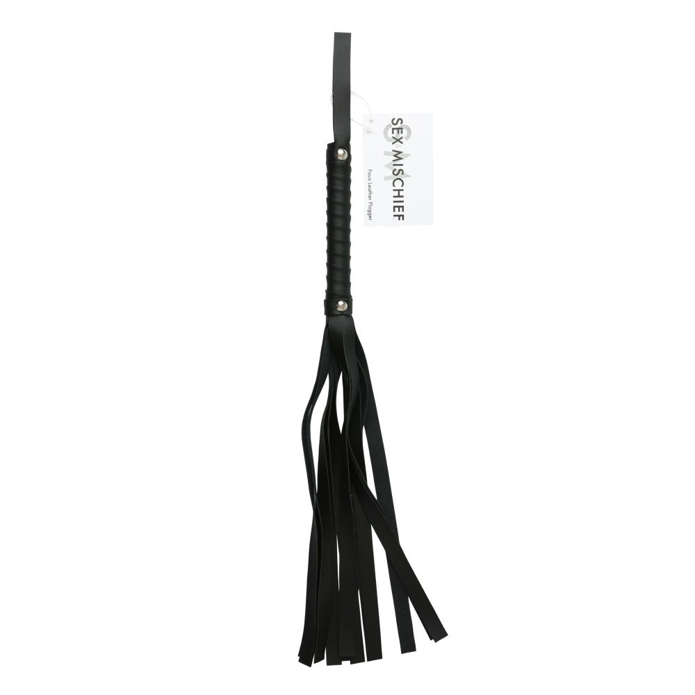 Sportsheets Sex & Mischief Faux Leather Flogger Black - Fantasies Boutique