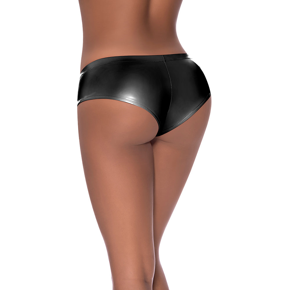 Magic Silk Hard Candy Low Rise Split Crotch Boyshort Black S/M - Fantasies Boutique