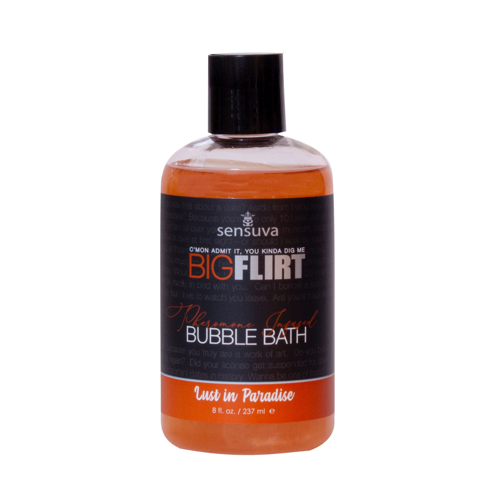 Sensuva Big Flirt Pheromone-Infused Bubble Bath Lust in Paradise 8 oz. - Fantasies Boutique