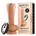 FemmeFunn Vortex Turbo Baller 2.0 8.25 in. Vibrating Rotating Dildo Beige - Fantasies Boutique