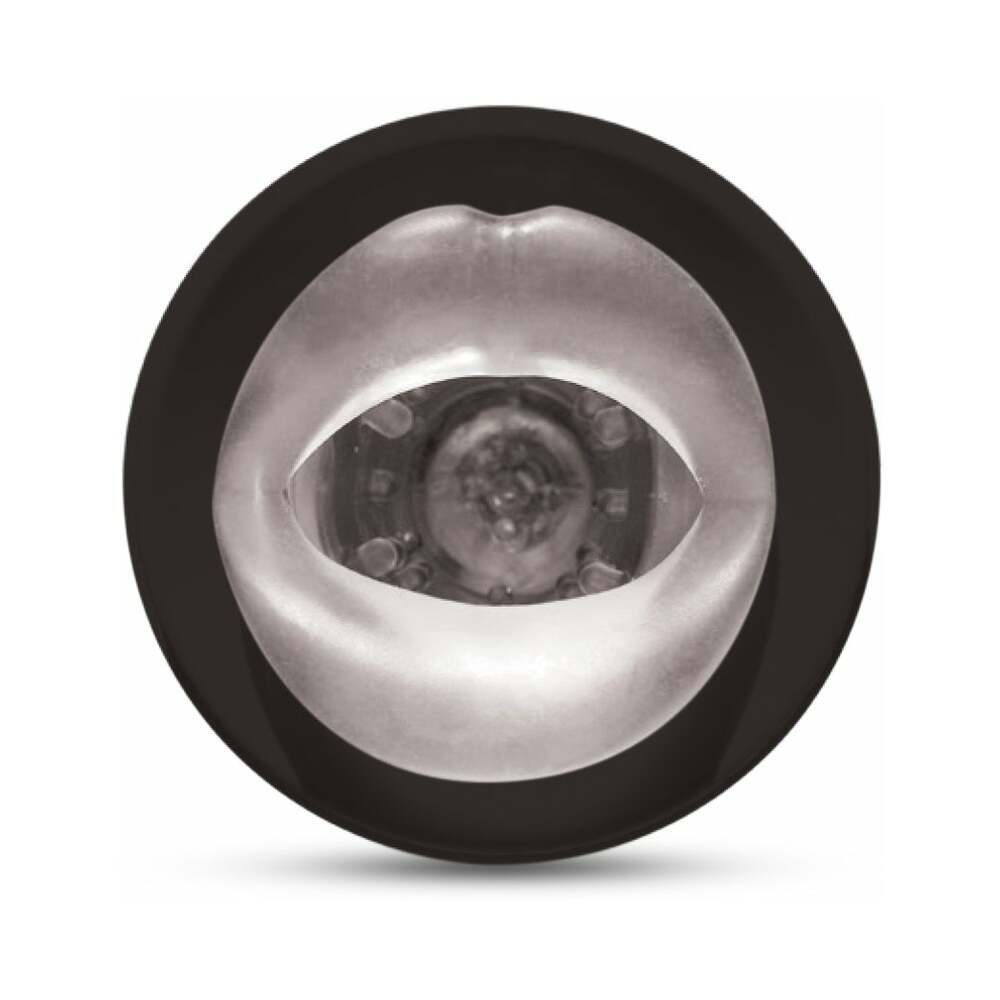 PDX Rechargeable Roto-Bator Mouth Light-Up Rotating Stroker Clear/Black - Fantasies Boutique
