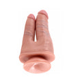 King Cock Double Penetrator 6 in. Realistic Dual-Entry Dildo With Suction Cup Beige