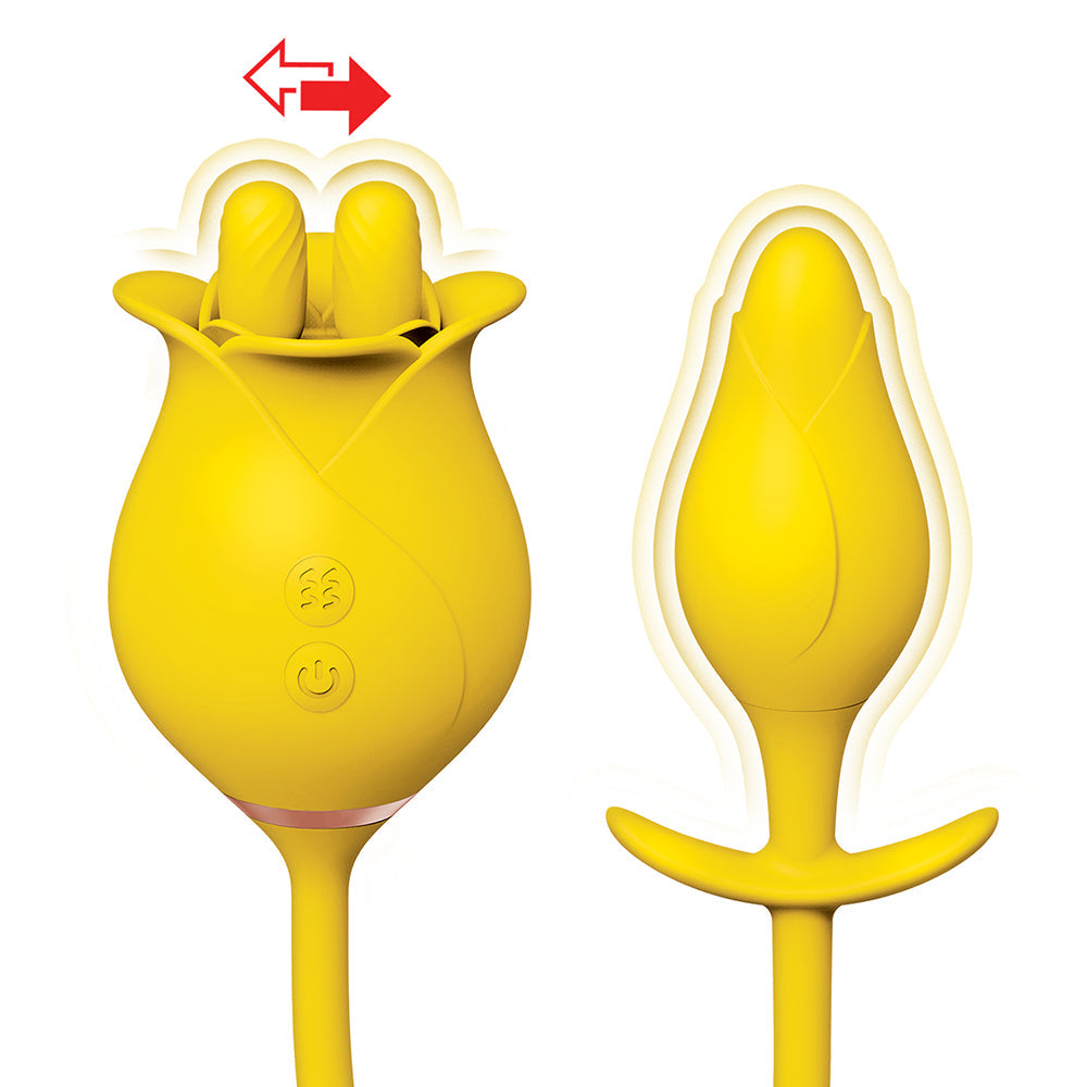 Clit-Tastic Tulip Finger Massager & Pleasure Plug Yellow - Fantasies Boutique