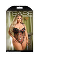 Fantasy Lingerie Tease Stevie Floral Embroidered Mesh Bodysuit Black XL/2XL - Fantasies Boutique