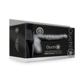 Ouch! Ribbed 8 in. Hollow Strap-On with Balls Gunmetal