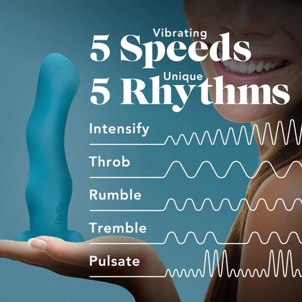 Impressions Miami Rechargeable Silicone 6.5 in. Vibrating Dildo Teal