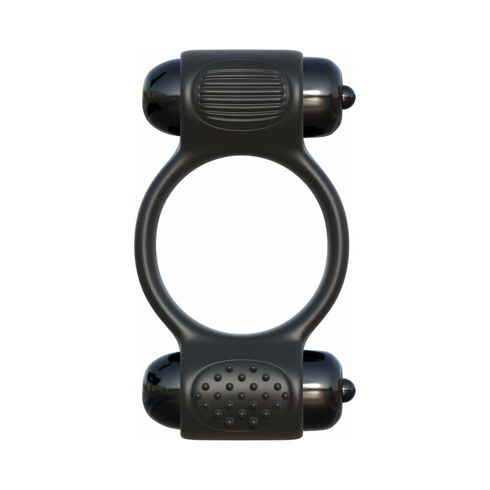 Fantasy C-Ringz Magic Touch Couples Ring With Dual Bullets Black - Fantasies Boutique