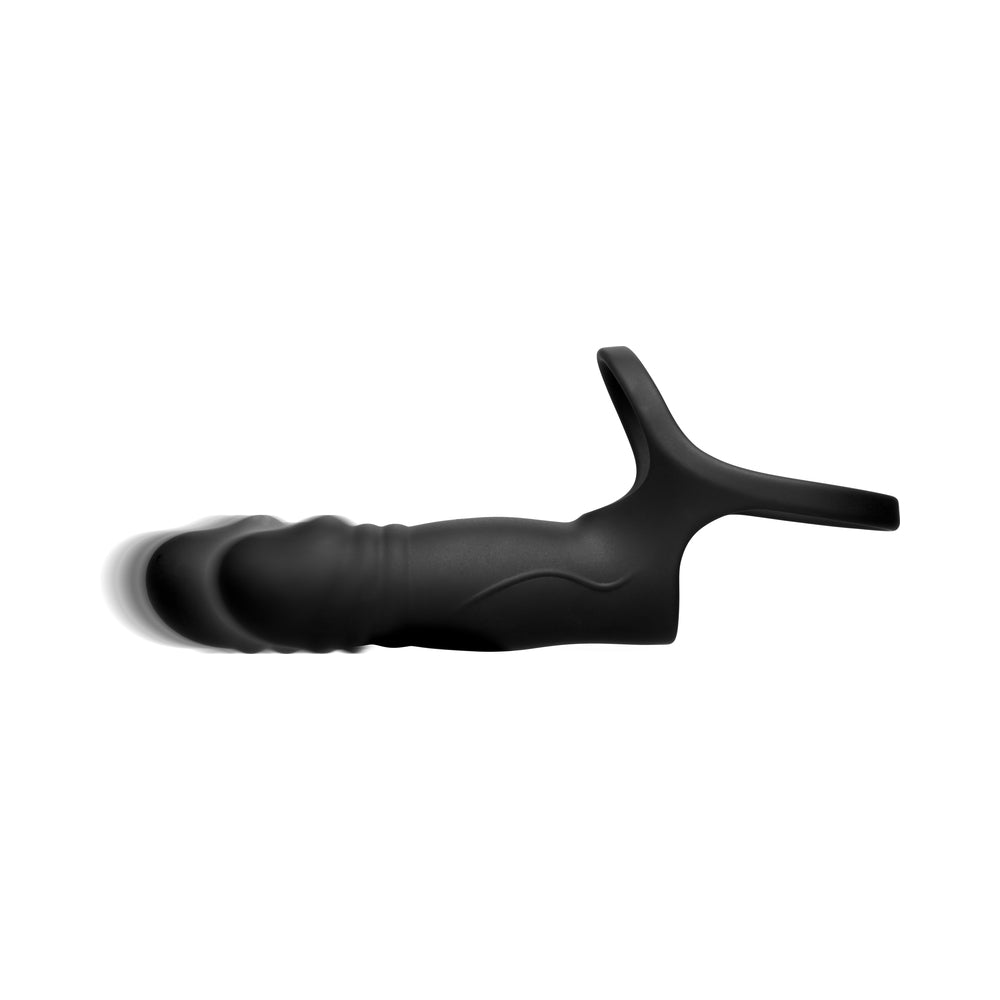 JOCK Enhancers Double Thrust Thrusting & Vibrating Double Penetration C-Ring w/ Remote