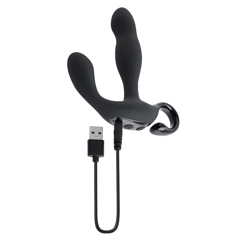 Playboy Come Hither Rechargeable Remote Controlled Silicone Vibrating Prostate Massager Black - Fantasies Boutique