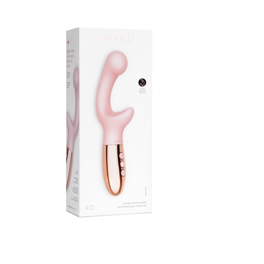 Le Wand XO Rechargeable Wave Silicone Dual Stimulation Vibrator Rose Gold - Fantasies Boutique