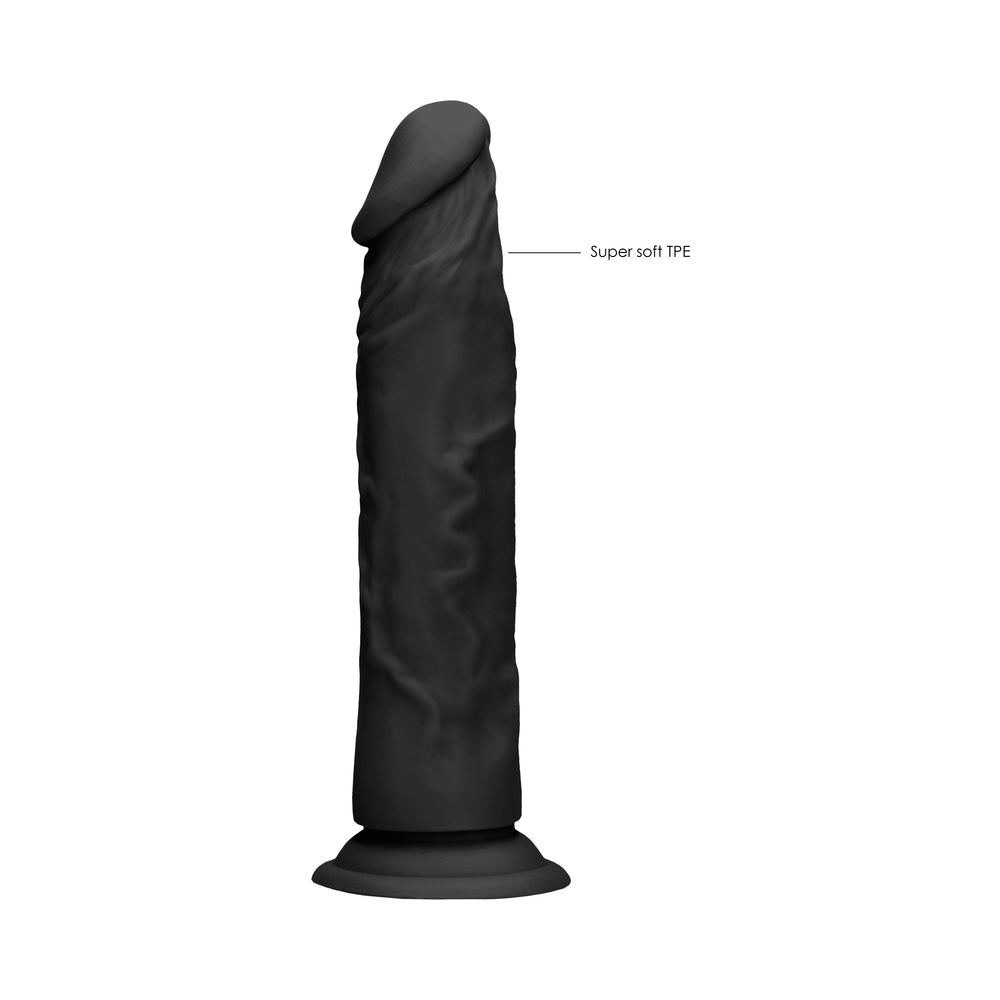RealRock Realistic 7 in. Dildo With Suction Cup Black - Fantasies Boutique